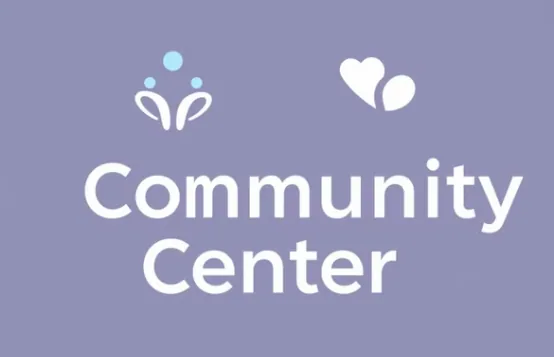 Табличка «Community Center» із піктограмами людей і сердець — громадський центр допомоги після бойових дій.
