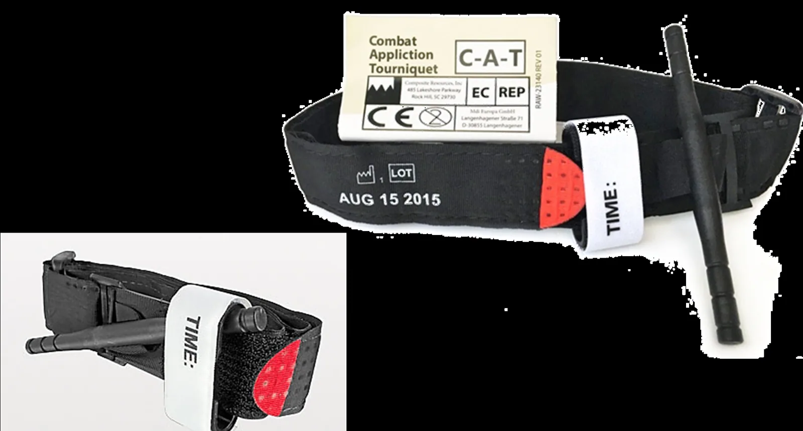 Бойовий турнікет CAT (Combat Application Tourniquet, C-A-T): чорна стрічка з пряжкою, воротом-закруткою, білою стрічкою…